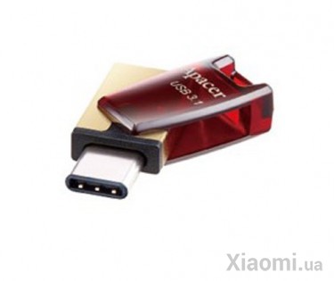 USB флеш накопитель Xiaomi Apacer 64GB AH180 Red Type-C Dual USB 3.1 (AP64GAH180R-1)